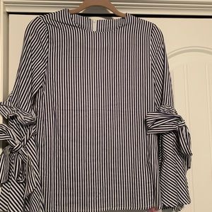 Chicwish striped blouse with sleeve detail